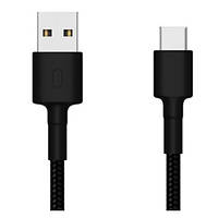 Кабель зарядный USB / Type-C 0.25m круглий Black (Оригинал с разборки) (БУ)