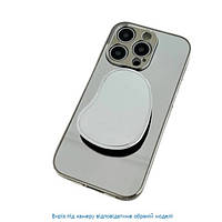 Чехол-накладка Infinity Luxury Electroplate для iPhone 14 Silver +попсокет