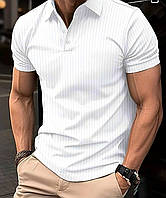 Мужская летняя футболка-поло с отложным воротником и коротким рукавом размеры 46-56