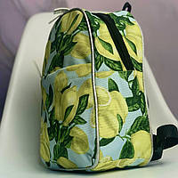 Рюкзак мини с принтом лимоны / Портфель для девочек / Рюкзак со светоотражающими элементами