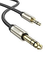 Аудіо кабель UGREEN AV127 3.5mm to 6.35mm TRS Stereo Audio Cable 2m (Gray)(UGR-10628) sux