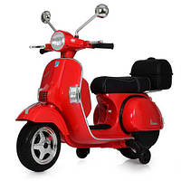 Детский электромотоцикл Скутер Мопед VESPA M 4939EL-3, красный