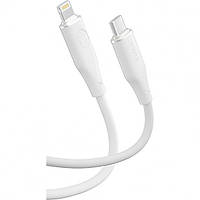 Дата-кабель Blueo Liquid Silicone USB-C (тато) - Lightning (тато) 1.2m White