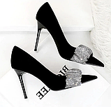 Ексклюзивні жіночі лодочки на шпильці замш 36р, фото 2