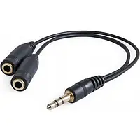 Аудио-кабель Defender mini-jack 3.5 (тато) 2хmini-jack 3.5 (мама) Black
