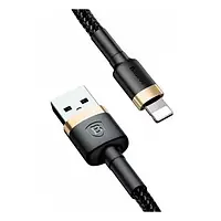Дата-кабель Baseus Cafule CALKLF-BV1 1m USB (тато) - Lightning (тато) Black Gold 2.4A