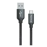 Дата-кабель ColorWay CW-CBUC008-BK 2m USB (тато) - USB Type C (тато) Black