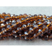 Намистини кришталеві рондель 8х6,5мм, темно-медовий