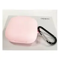 Чехол для наушников Infinity Oppo Enco W51 Silicon case with carabine Pink
