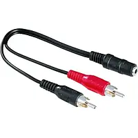 Аудио-кабель VALUE mini-jack 3.5 (мама) 2хRCA (тато) Red