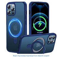 Чехол-накладка Infinity MK Matte Magnetic для Apple iPhone 15 (6.1") Blue +держатель