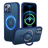 Чехол-накладка Infinity MK Matte Magnetic для Apple iPhone 15 Pro (6.1") Blue +держатель