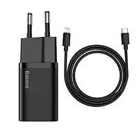 Сетевое зарядное устройство для телефона Baseus TZCCSUP-B01 Black (Super Si Quick Charger 20W + Type-C to