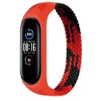 Ремешок для фитнес-браслета BeCover Elastic Nylon Style для Xiaomi Mi Smart Band 5/6 (Size S) Black Red