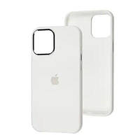 Чехол-накладка Infinity Metal Frame Silicon Case для iPhone 14 Pro Pink White