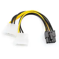 Кабель питания видеокарт Atcom 8604 8pin to 2molex 15 см