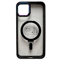 Чехол-накладка Infinity Case Metal MagSafe для Apple iPhone 11 Pro Max Black +держатель