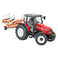 Модель Трактор Massey Ferguson 6290 Britains 43335B 1:32 с культиватором , World-of-Toys