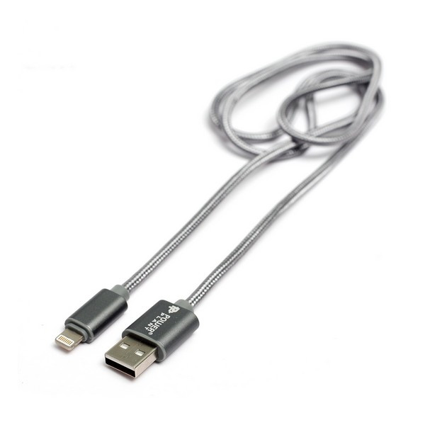 Дата-кабель PowerPlant KD00AS1288 1m USB(тато) - Lightning(тато) Black