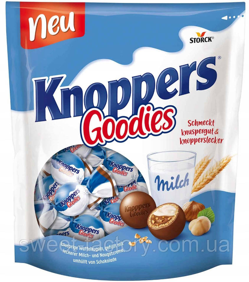 Шоколадні цукерки Storck Knoppers Goodies Milch 180g
