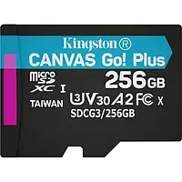 Карта памяти Kingston Canvas Go! Plus SDCG3/256GB 256GB microSDXC С адаптером Class 10 UHS-I U3 V30