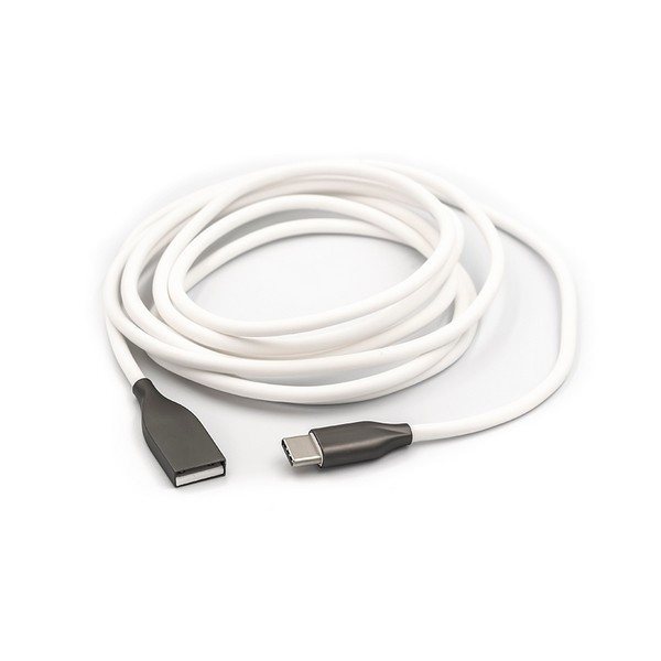 Дата-кабель PowerPlant USB (тато) = USB type C (тато) 2 м CA910748 White
