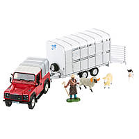 Игровой набор Модель "Land Rover" Britains 43138B 1:32 с прицепом и фигурками, Land of Toys