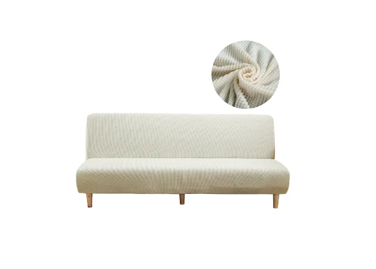 Жакардові покривала на диван стильний на малютку, універсальний чохол на двомісний диван Кремовий, фото 1