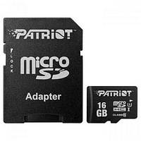 Карта памяти Patriot PSF16GMCSDHC10 Black 16GB microSDHC С адаптером Class 10