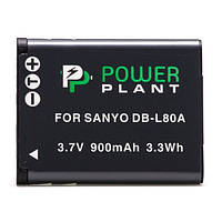 Аккумулятор для фотоаппарата PowerPlant Sanyo DB-L80, D-Li88 Black 900mAh