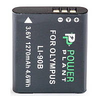 Аккумулятор для фотоаппарата PowerPlant Olympus Li-90B Black 1270mAh