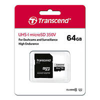 Карта памяти Transcend TS64GUSD350V Black 64GB microSDHC Class 10 UHS-I U1