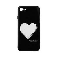 Чохол-накладка TOTO Glass Fashionable White Heart on для iPhone 7/8 Black