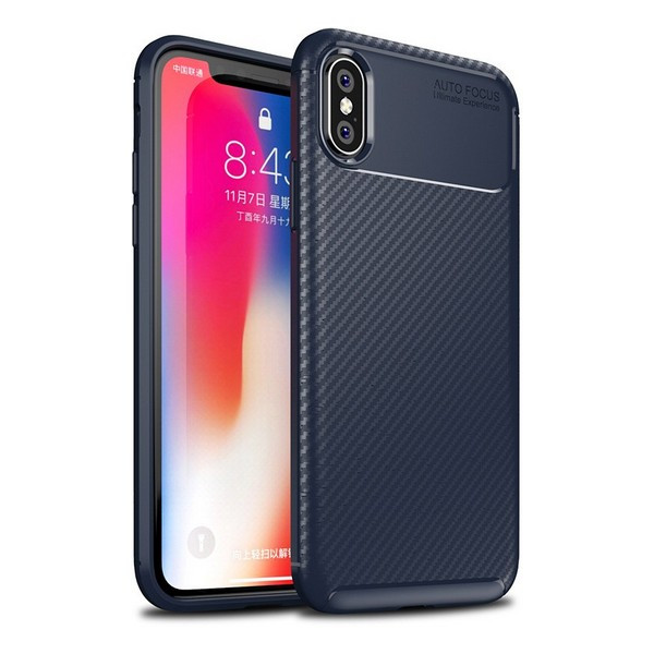 Чохол-накладка TOTO TPU Carbon Fiber 1,5mm Case для iPhone X/XS Blue