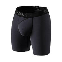 Мужские анатомические боксеры из хлопка Anatomic Long 2.0 Black Series графитовый MAN's SET XL