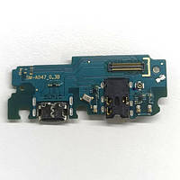 Шлейф Samsung Galaxy A047 A04s с коннектором зарядки и компонентами (Оригинал с разборки) (БУ)