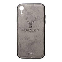 Чохол-накладка TOTO Deer Shell With Leather Effect Case для iPhone XR Dark Gray