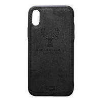 Чехол-накладка TOTO Deer Shell With Leather Effect Case для iPhone XS Max Black