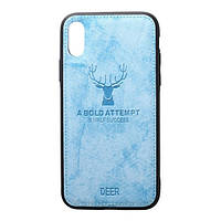 Чехол-накладка TOTO Deer Shell With Leather Effect Case для iPhone XS Max Light Blue