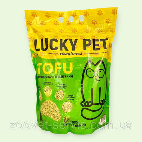 Наповнювач соєвий Lucky Pet TOFU для котячого туалету з ароматом зеленого чаю, 6 л, фото 1