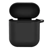 Чехол для наушников EpiK Apple Airpods 1/2 Silicone Case New with carabine Black