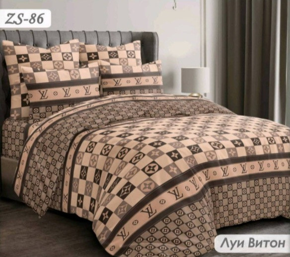 Постільна білизна бязь Луї Вітон коричневий, фото 1