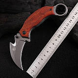 Ніж розкладний кіготь Керамбіт Derespina Knives X52 з кліпсою 16.5см Brown (7_00222), фото 5
