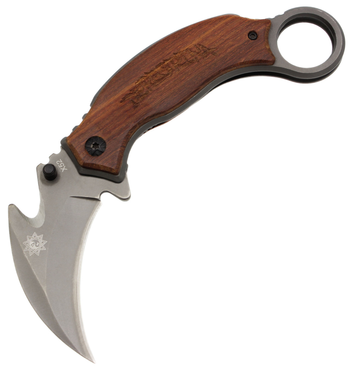 Ніж розкладний кіготь Керамбіт Derespina Knives X52 з кліпсою 16.5см Brown (7_00222)