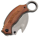 Ніж розкладний кіготь Керамбіт Derespina Knives X52 з кліпсою 16.5см Brown (7_00222), фото 4