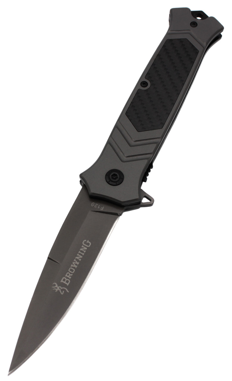 Тактичний розкладний ніж Browning F129 з кліпсою 22см Black (7_00280)