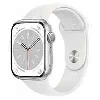 Смарт-часы Apple Watch Series 8 GPS 45mm Silver Aluminum Case with White Sport Band M/L (MP6N3)