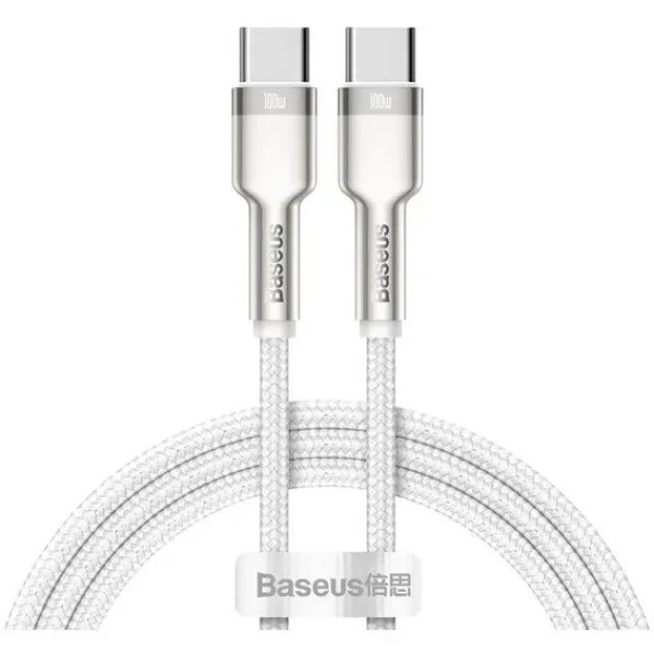 Дата-кабель Baseus Cafule CATJK-C02 1m USB Type C (тато) - USB Type C (тато) White 100W, фото 1
