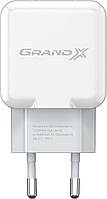 Адаптер питания для телефона Grand-X CH-03W White (1xUSB 2.1А )