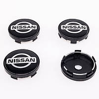 Колпачки заглушки на литые диски Nissan Ниссан 60 мм Черные